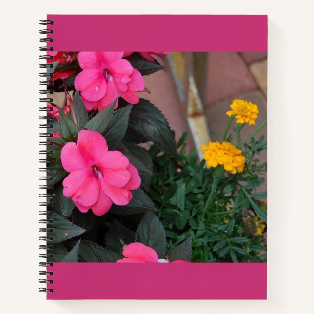 Carnet Ordinateur portable en spirale florale (Devant)