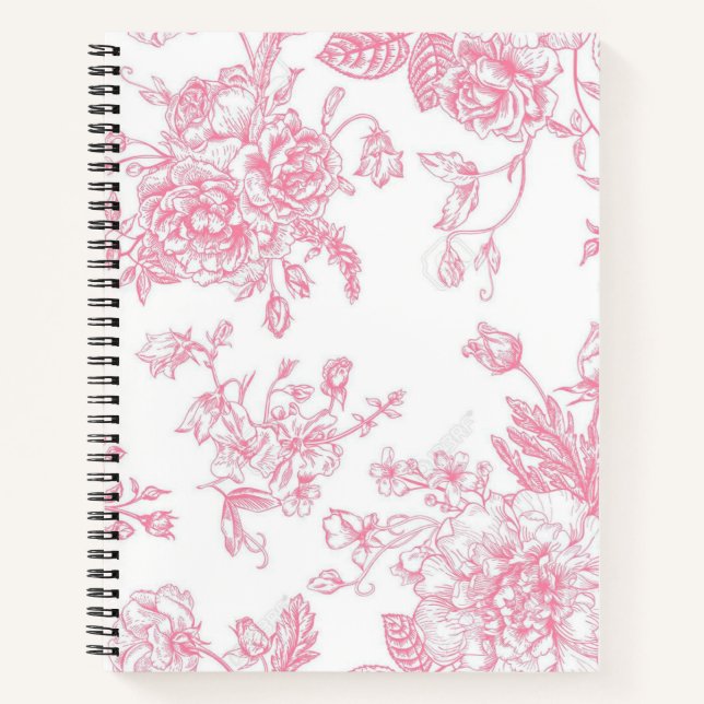 Carnet Ordinateur portable en spirale rose classique (Devant)