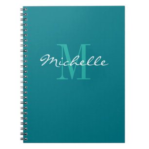 Carnet Ordinateur portable en spirale turquoise personnal