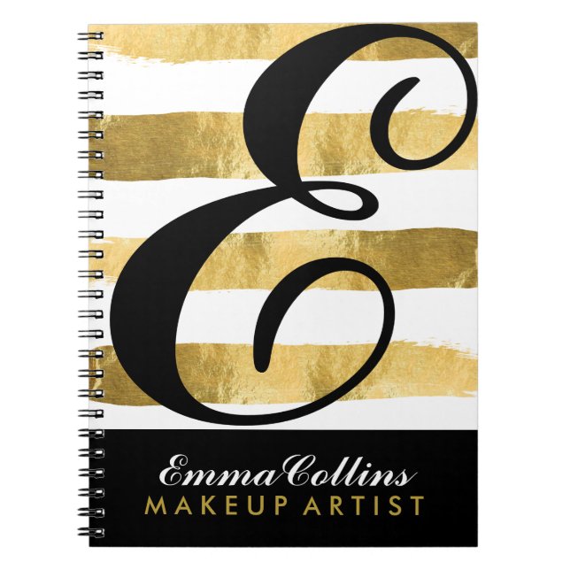 Carnet Ordinateur portable Gold et Black personnalisable (Devant)