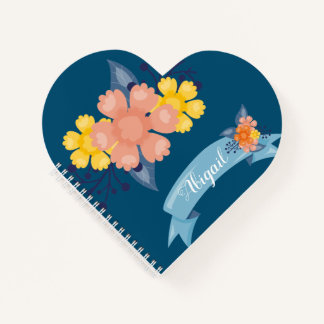 Carnet Ordinateur portable Heart Autumn Floral Spiral