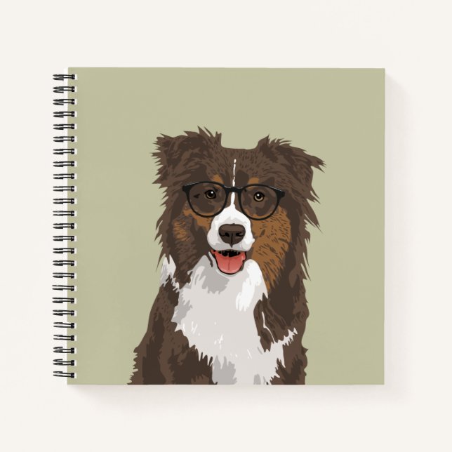 Carnet Ordinateur portable Hipster Australian Shepherd'un (Devant)