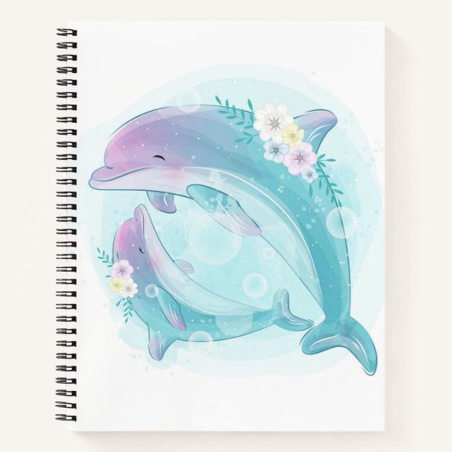 Carnet Ordinateur portable Little Dolphin Spiral (Devant)