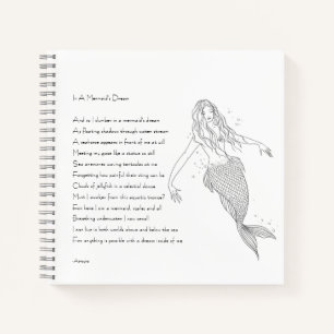 Carnet Ordinateur portable Mermaid avec poème "Dans le rê
