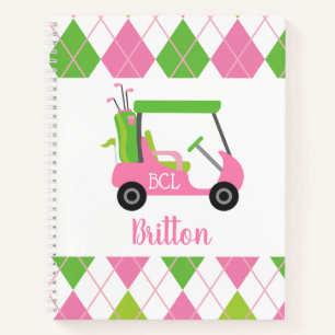 Carnet Ordinateur portable Monogramme Personnalisé Pink