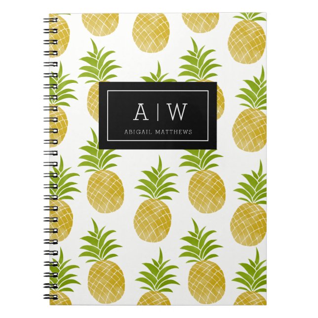 Carnet Ordinateur portable monogramme Posh Pineappy (Devant)