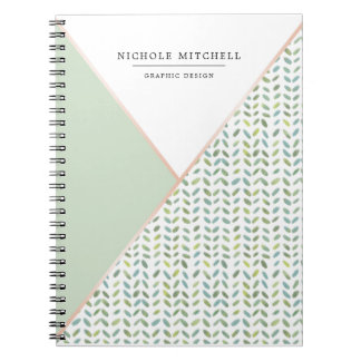 Carnet Ordinateur portable Motif de feuille d'aquarelle g