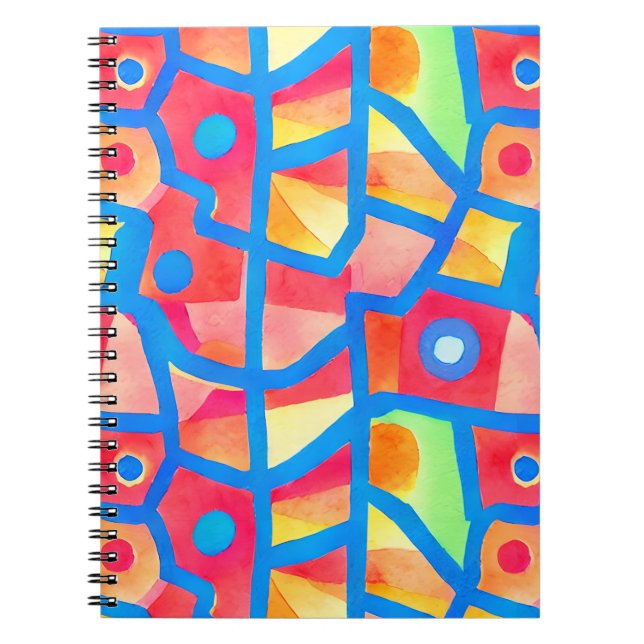 Carnet Ordinateur portable motif géométrique abstrait col (Devant)