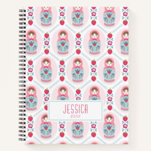 Carnet Ordinateur portable Motif Monogramme de fille rose