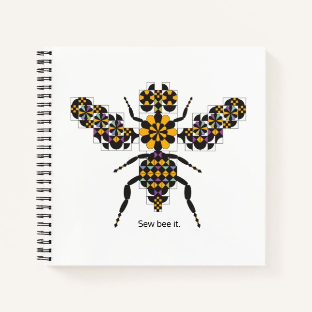Carnet Ordinateur portable Motif Quilt Bee Honey (Devant)