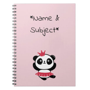 Carnet Ordinateur portable Panda Princess Rose