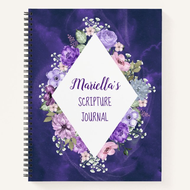 Carnet Ordinateur portable personnalisé de fleurs d'aquar (Devant)