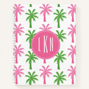 Carnet Ordinateur portable Preppy Pink & Green Palm Trees