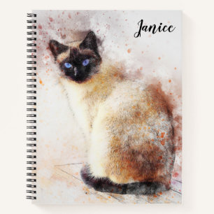 Carnet Ordinateur portable Siamese Cat Thématique Person