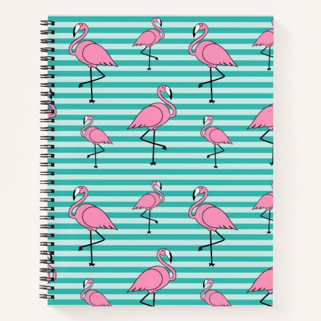 Carnet Ordinateur portable Spiral Motif Flamants roses (Devant)