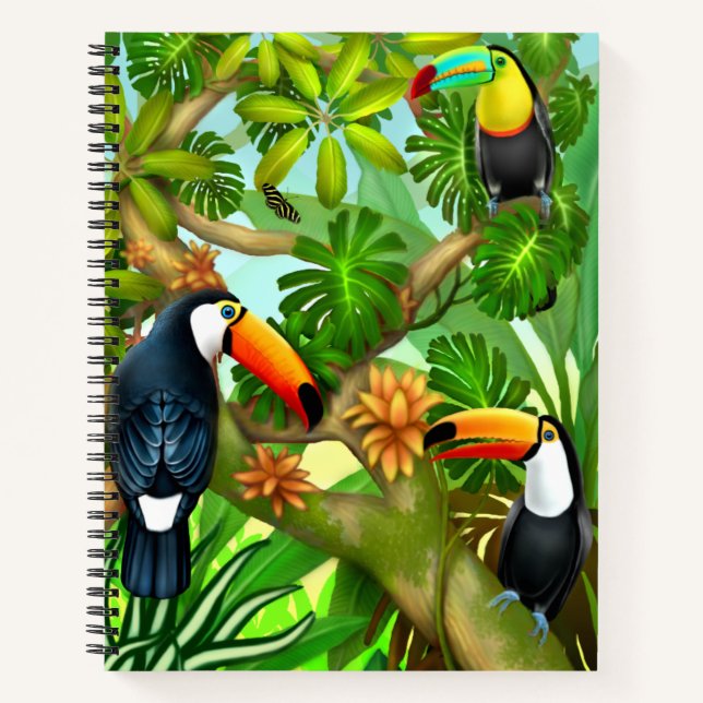 Carnet Ordinateur portable Spiral pour oiseaux tropicaux  (Devant)