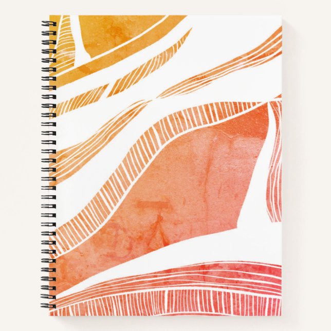 Carnet Ordinateur portable Spiral Red et Orange Wave (Devant)