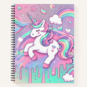Carnet Ordinateur portable Unicorn Rose Gold Stars