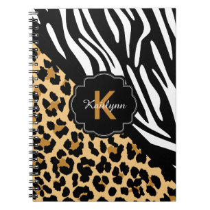 Carnet Ordinateur portable Zebra et Empreinte de léopard 