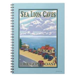 Carnet Oregon Sea Lion Caves Poster Vintage voyage