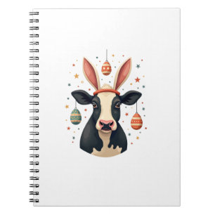 Carnet Oreilles de lapin de Pâques vintage vache Mignon o
