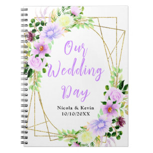Carnet Organisateur de mariage floral violet de printemps