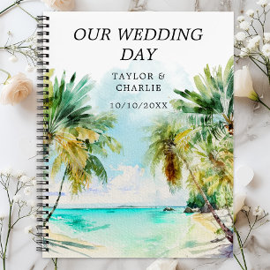 Carnet Organisateur de mariage sur une plage tropicale de