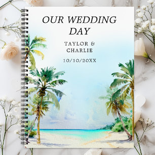 Carnet Organisateur de mariage sur une plage tropicale de