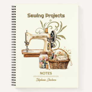 Carnet Organisateur de projets de couture ivoire Vintage