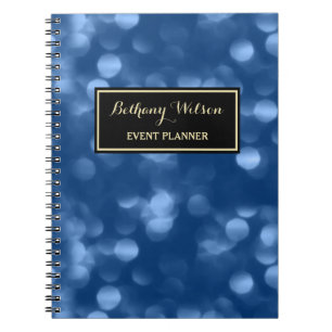Carnet Organisateur élégant Bokeh Luxe bleu fascinant