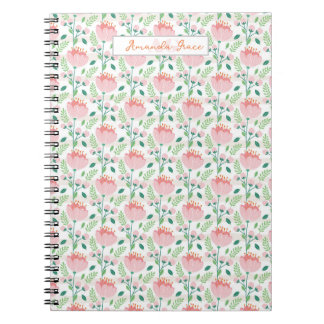 Carnet Organiseur à motif floral rose et orange