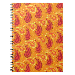 Carnet Oriental Orange Persian Paisley Pattern