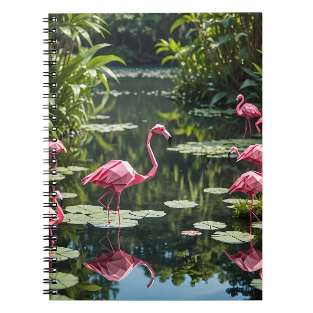 Carnet Origami Flamant Rose Rentrée des Classes (Devant)