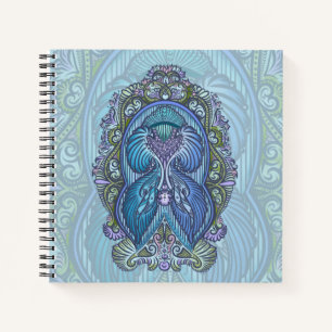 Carnet Ornat bleu et design Mandala Turquoise