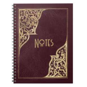 Carnet Ornat Bourgogne et cadre Or