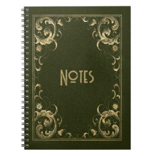 Carnet Ornat Vert et Gold Frame