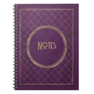 Carnet Ornat violet et cadre or