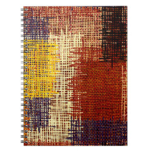 Carnet Ornement broderie, lignes colorées, style bohème