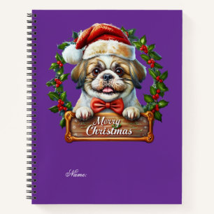 Carnet Ornement de Noël du chien mignon - Joyeux Noël