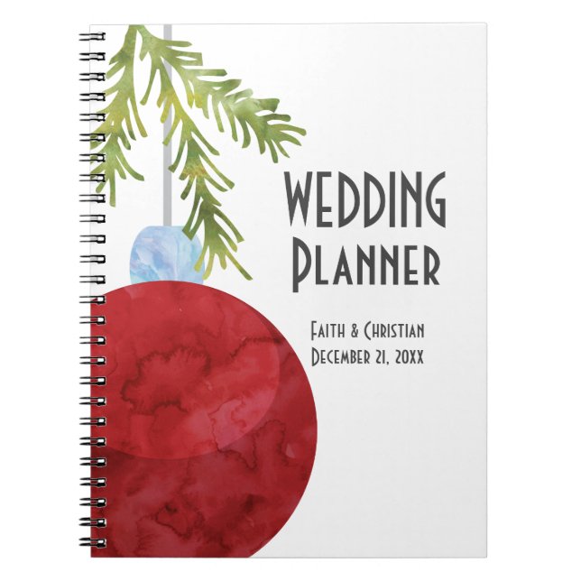 Carnet Ornement de Noël rouge, Wedding planner (Devant)