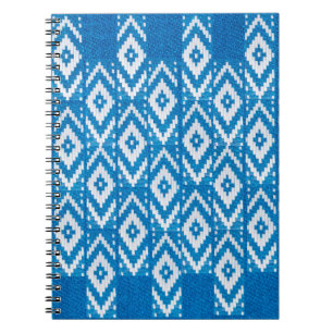 Carnet ornement ethnique sur lin naturel textile