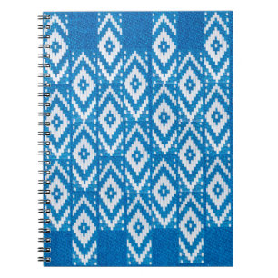 Carnet ornement ethnique sur lin naturel textile