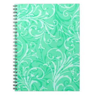 Carnet ornemental vert à la menthe