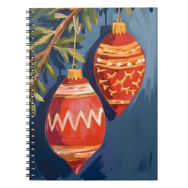 Carnet Ornements de Noël Aquarelle Fêtes (Devant)