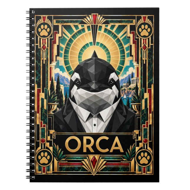 Carnet Orque, faune Art déco (Devant)