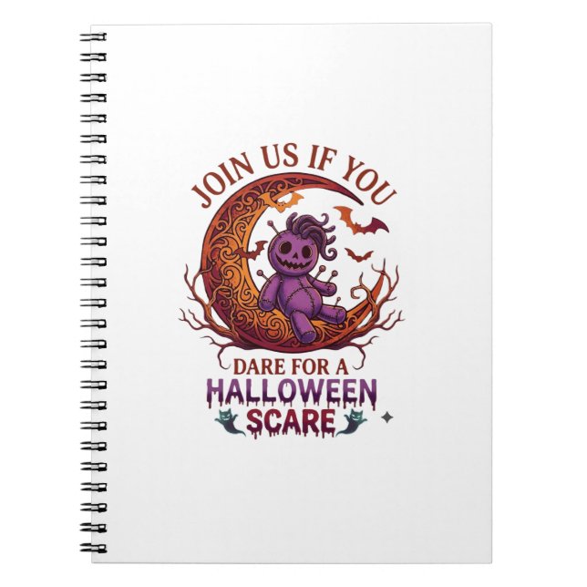 Carnet Osez Halloween Épouvante Violet Poupée Vaudou Croi (Devant)