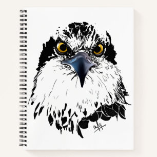 Carnet Osprey Dessin noir blanc avec yeux percés