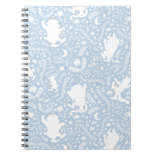 Carnet Où sont les choses sauvages motif floral bleu