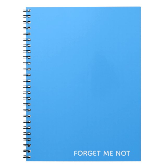 Carnet Oubliez-moi le nom de la couleur bleue (Devant)