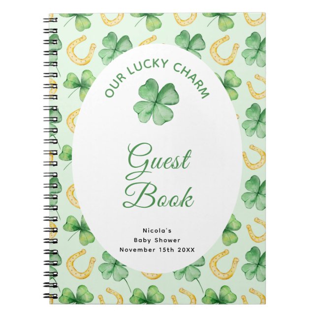 Carnet Our Lucky Charm St Patrick Baby Shower Guest Book (Devant)